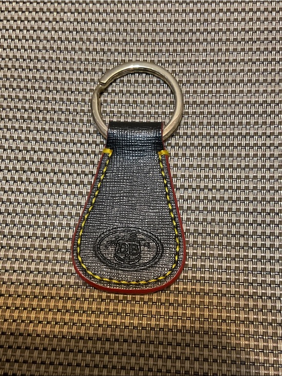 Dooney & Bourke Accessories - Dooney & Bourke Leather Key Fob with Yellow Stitching